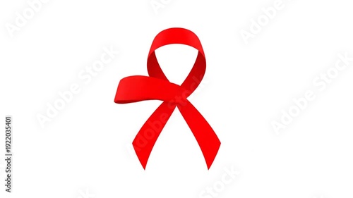Vibrant Red Ribbon Symbolizing Global AIDS and HIV Awareness, Support, and Hope for a Future Free of Disease