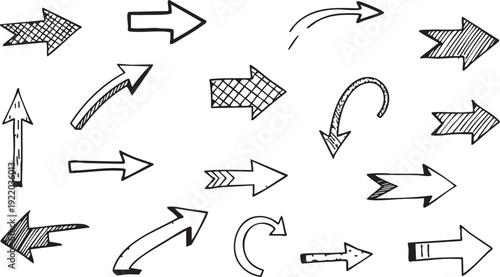 Comprehensive Hand-Drawn Arrow and Graphic Symbol Collection