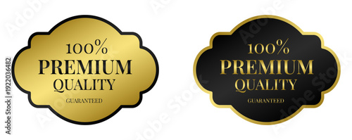 Luxury gold and black premium quality guarantee label for retail sale promotion