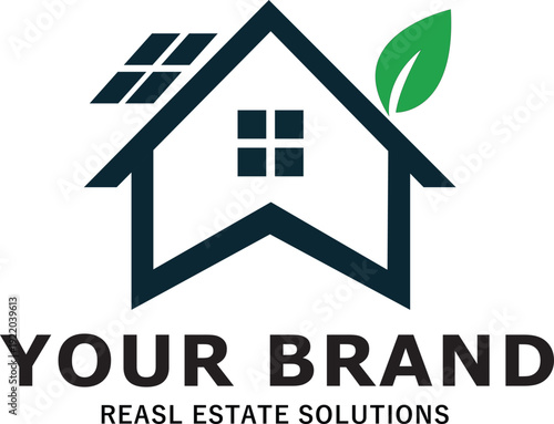 Minimalist Eco-Home Logo Design template creative house illustration.