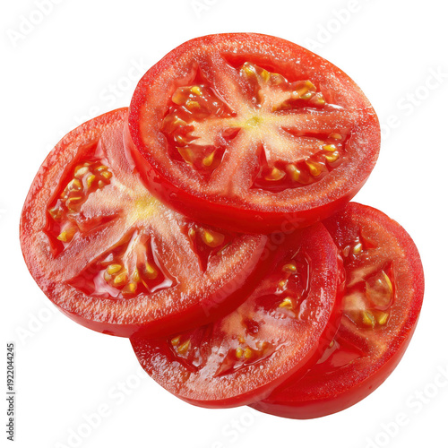 Wallpaper Mural Fresh Red Tomato Slices Stacked isolated on a transparent background Torontodigital.ca