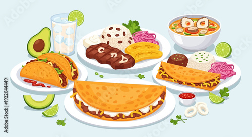 Authentic Mexican Cuisine A Delicious Assortment of Tacos, Quesadillas, and More