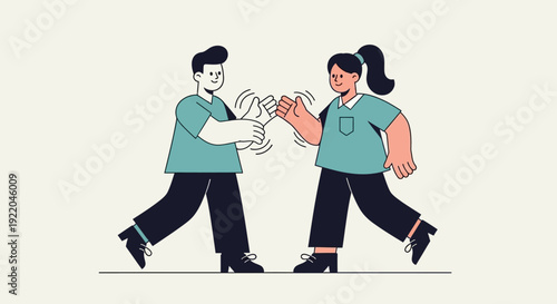 Two people bumping fists in a gesture of solidarity and celebration