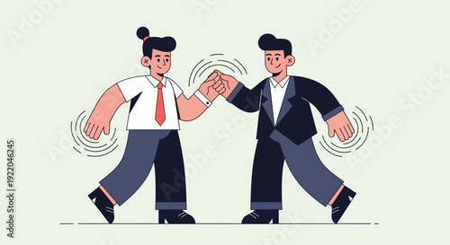 Two Businessmen Giving Each Other A Fist Bump While Celebrating Success Together