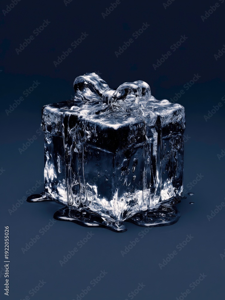 Obraz premium Melting Ice Gift Box with Bow