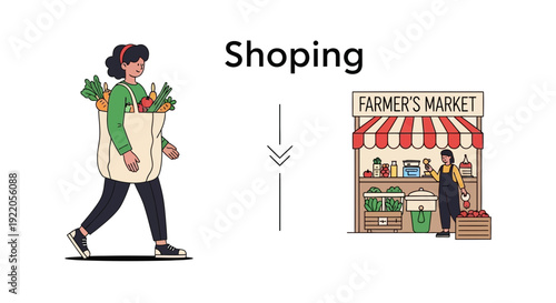 Woman shopping for fresh produce at a vibrant farmer's market