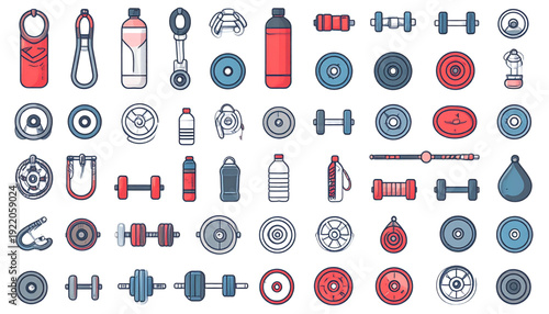 Vintage and modern icons representing various medical and biological symbols isolated on transparent background