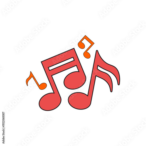 Abstract Colorful Music Notes and Sound Waves Illustration