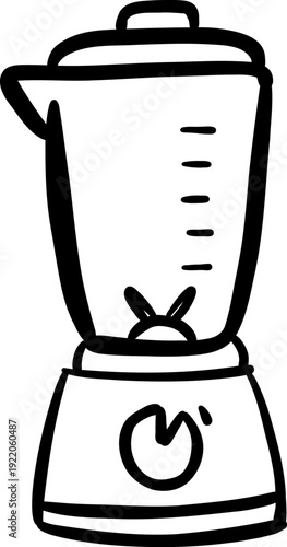 Doodle line-art blender icon for UI apps and recipe content, hand-drawn style