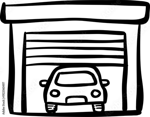 Doodle style car wash illustration - a simple icon for websites, apps, branding