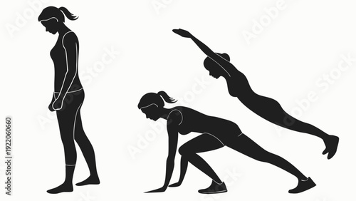 Woman in dynamic yoga poses for fitness and wellness