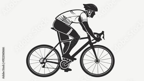 Professional cyclist riding sleek bicycle with focused expression
