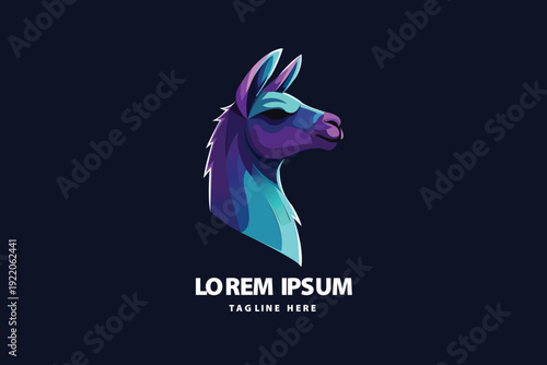 Llama Alpaca Mascot Logo Profile View