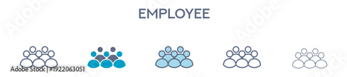 Employee Element For Design Graphic - Multi Styles. Vector Illustration Of Two Colored And Black. Multiple Icons Designs Can Be Used For Mobile, Ui, Web 