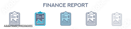 Finance Report Element For Design Graphic - Multi Styles. Vector Illustration Of Two Colored And Black. Multiple Icons Designs Can Be Used For Mobile, Ui, Web 