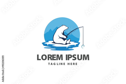 Polar Bear Fishing Logo Mascot