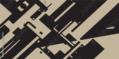 Seamless abstract geometric pattern. Vector graphics. Black grunge texture pattern. Geometric shape arrangement. Abstract image.