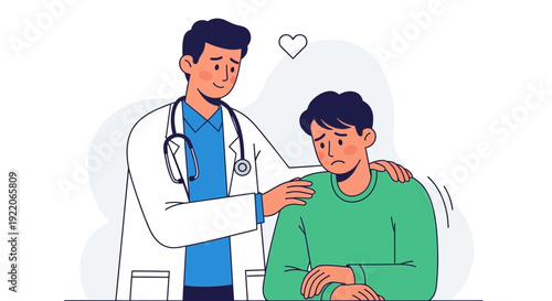 Compassionate doctor comforting patient with empathetic support