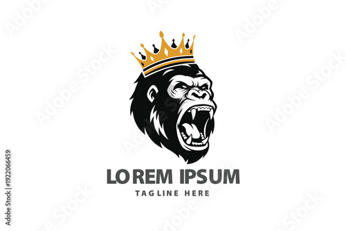 Gorilla King with Crown Mascot