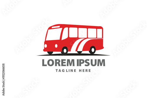 Red Bus Transport Logistics Logo
