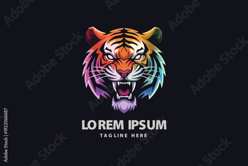 Tiger Head Mascot with Open Mouth