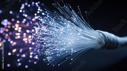 High-speed internet access provided through cable, fiber-optic, DSL, or satellite. 