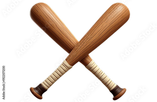 A vector graphic of two wooden baseball bats crossed over each other