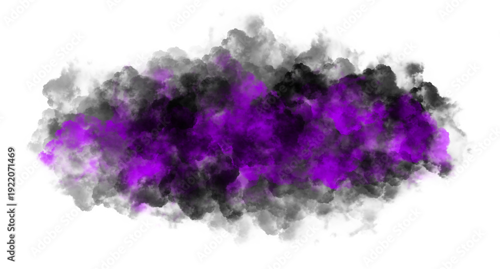 Fototapeta premium Abstract purple smoke effect on transparent background for gaming