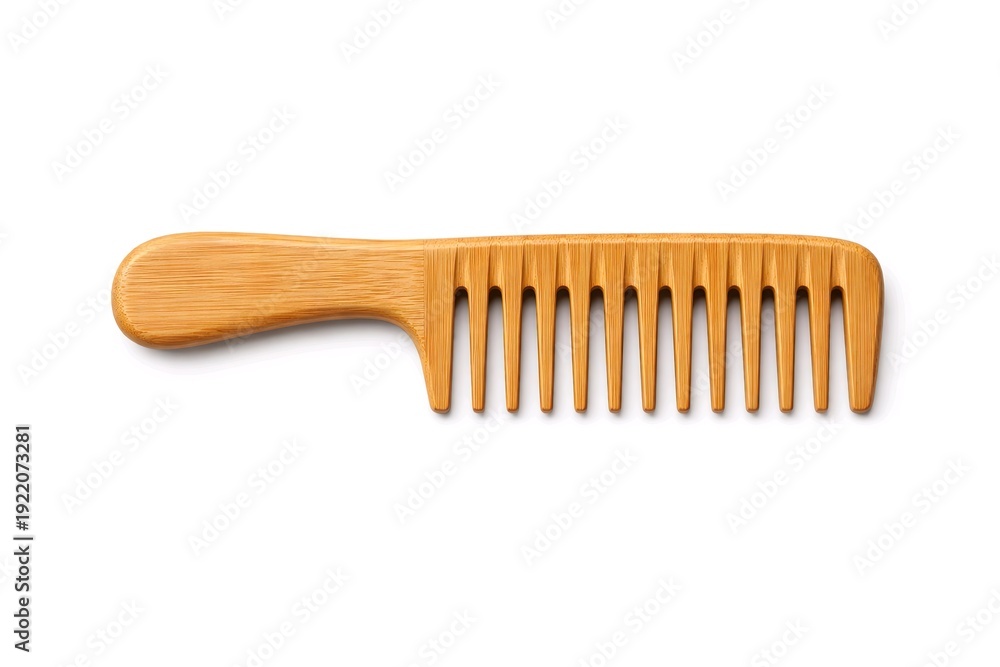 Obraz premium Bamboo Detangling Comb Isolated on White