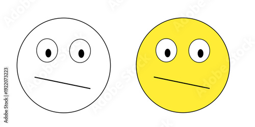 A Confused Face Emoji Icons (Line and Color)