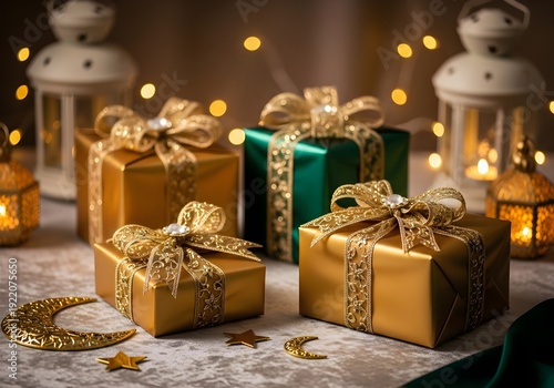 Elegant Eid Gift Exchange Celebration Scene