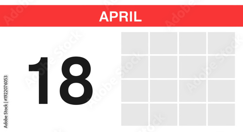 April 18 Calendar Date Icon.