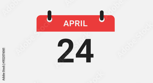 April 24 Calendar Date Red Tag.