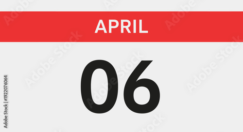 April Sixth Calendar Date Displayed.