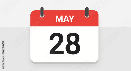 Calendar Page Showing May 28 Date.