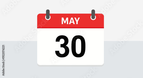 Calendar Page Showing May 30 Date.