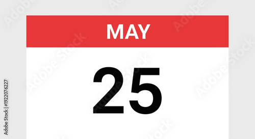 Calendar Page Showing May 25 Date.