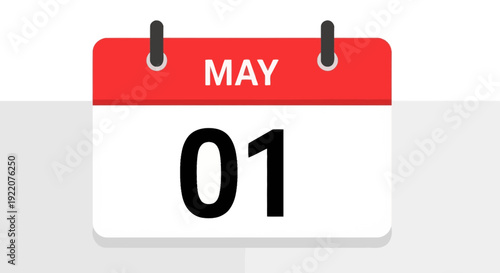 Calendar Page Showing May First Date.