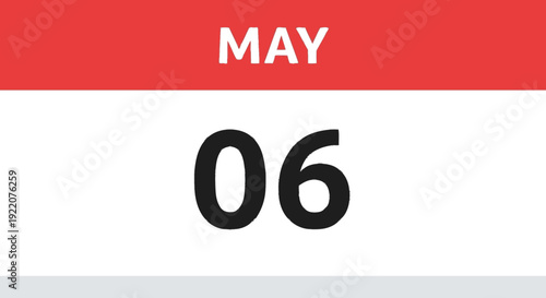 Calendar Page Showing May Sixth Date.