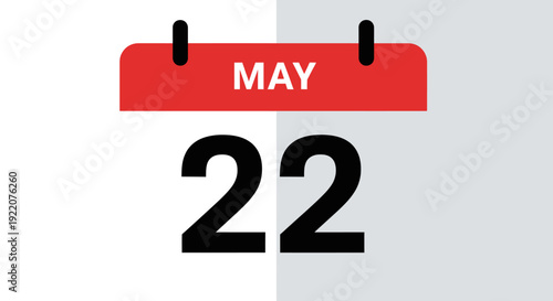 Calendar Page Showing May Twenty Second.