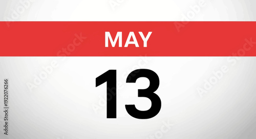 Calendar Page Showing Thirteenth Day of May.