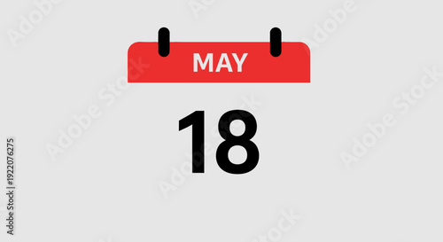 Tableau sur toile Red Calendar Showing May 18 Date 1.