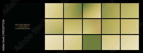 Polished series of light gold gradients arranged within a clean dark frame, creating luxurious metallic style backdrops ideal for premium branding, invitations, and packaging.