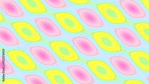 Abstract Colorful Pattern of Elliptical Shapes on a Light Blue Background.