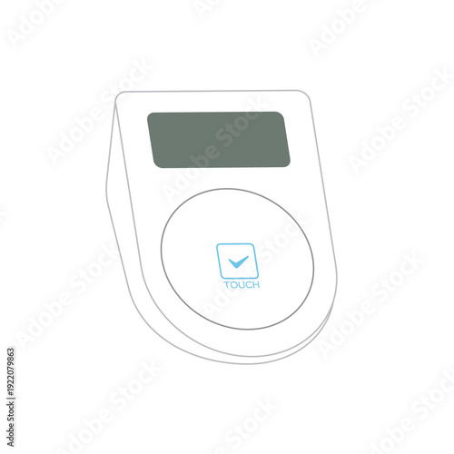 主線なしのフラットなアイコン | 非接触型ICカードリーダーと電子マネー決済端末のイラスト | モダンなキャッシュレス支払い素材