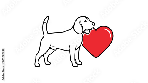 Dog Holding Heart in Mouth
