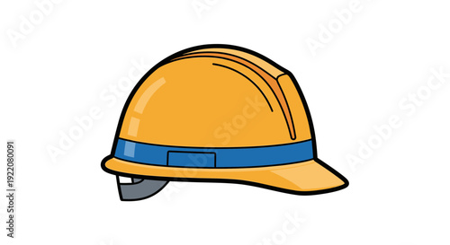 Yellow Hard Hat with Blue Band