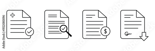Document vector icon isolated vector graphic. Paper document page icon vector element. Agreement file symbol. Documents icon linear logo. clipboard with list icon in outline and solid styles for UI,UX