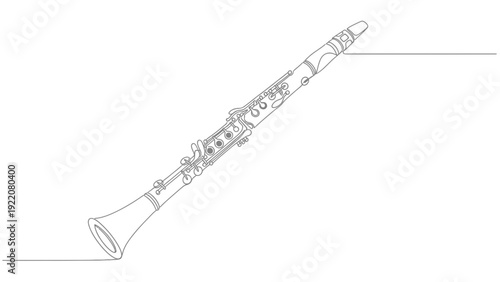 Line Drawing of Clarinet