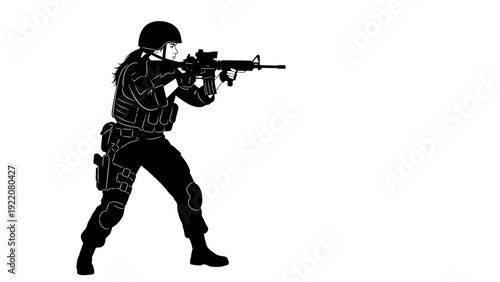 Soldier Firing Rifle Silhouette